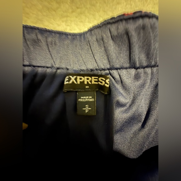 Express Navy Blue Coral Pink Strapless Tube Vacation Beach Print Dress 2 (A3) - Picture 7 of 7